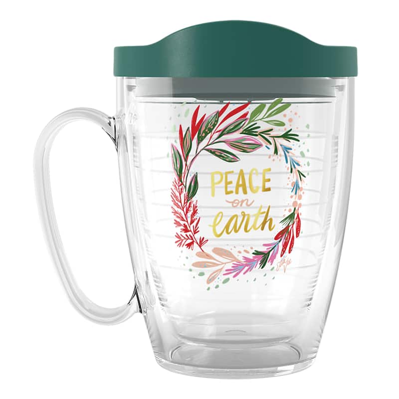 Tervis EttaVee Christmas Holiday Peace On Earth Made in USA Double Walled Insulated Travel Tumbler, Peace - 16oz Mug - 16oz Mug