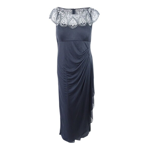 xscape plus size beaded gown