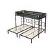 preview thumbnail 4 of 7, Twin Size Triple Bunk Bed with Breathable Fiber Covered Guardrails - Sturdy Metal Construction