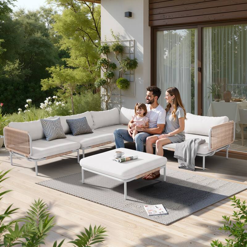 Pellebant Outdoor Sectional Sofa Patio Conversation Seating Set