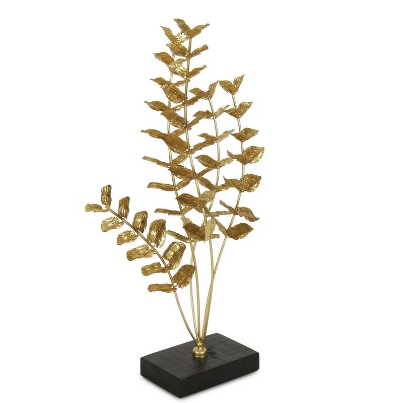 20.50" Gold Leaf Stem Tabletop Decoration