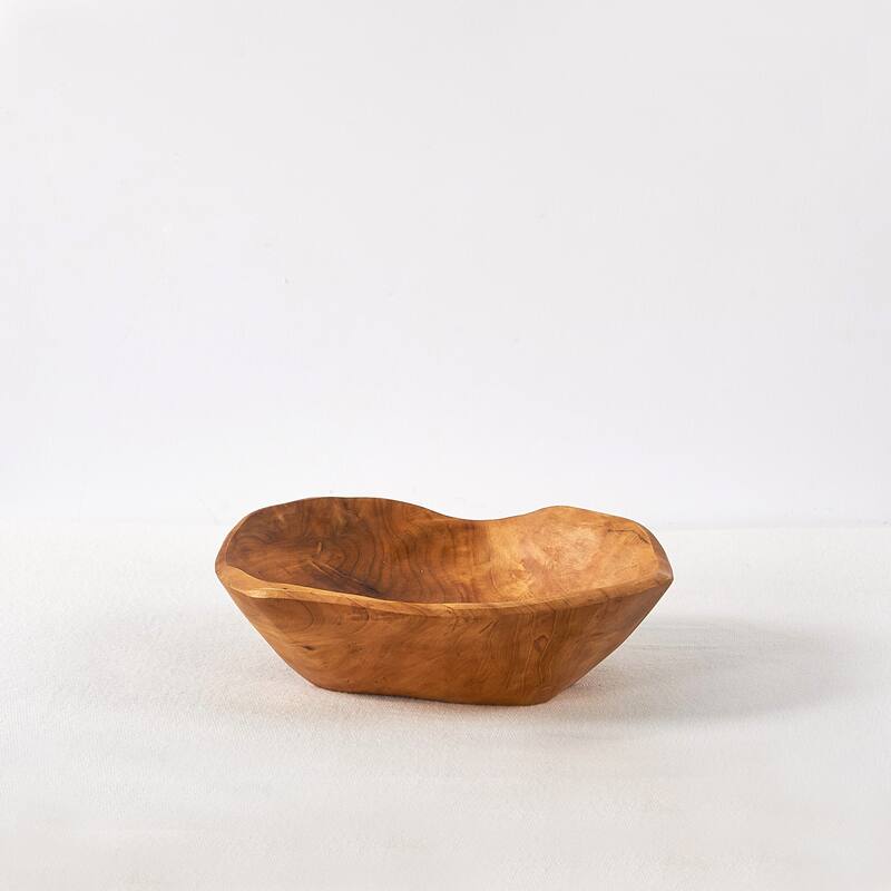 Greenage Cedar Fruit Bowl, Wooden Storage Natural Crafts Serving Bowls