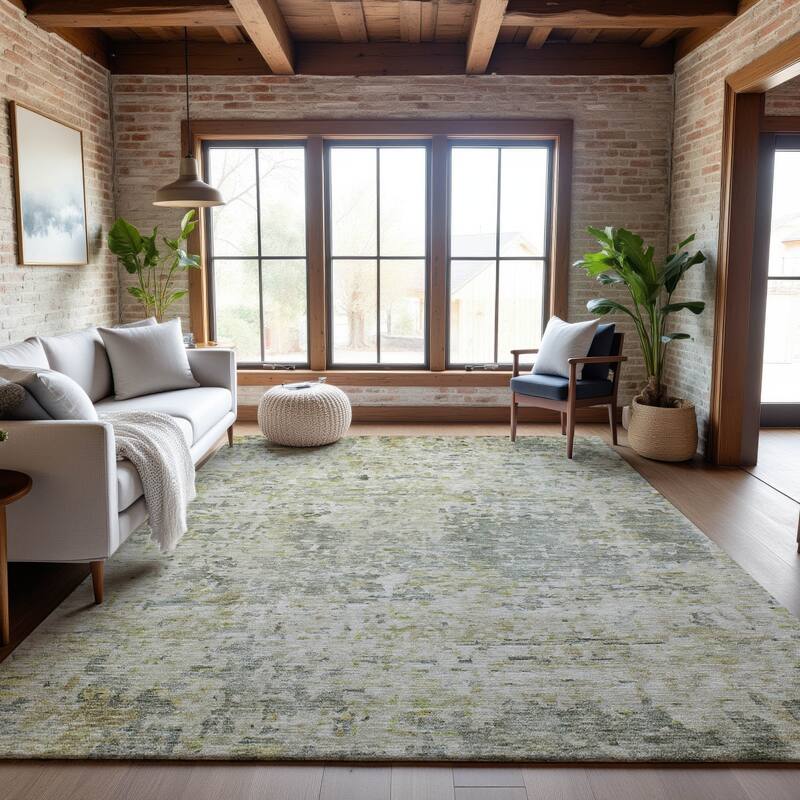 Premium Washable Super Soft Abstract Pixels Mayfield Rug - Sage - 5' x 7'6"