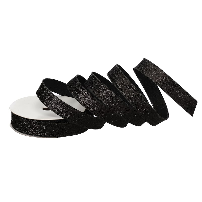 1"x20Y WIRED GLITTER /SATIN RIBBON
