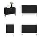 preview thumbnail 9 of 16, 31.5 Inch Wide Nightstand with 3 Drawers Black Wooden Bedside Table