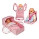 preview thumbnail 6 of 5, Badger Basket First Class 5-Piece Doll Travel Set - Pink/Stars