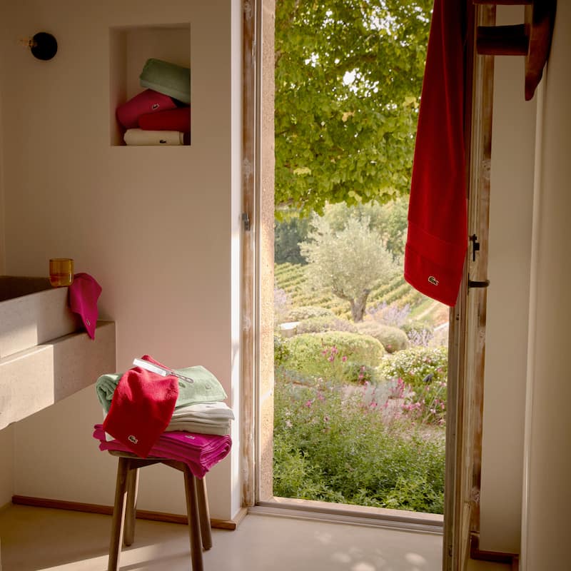 Lacoste Heritage Supima 100% Cotton Bath Towel, Hand Towel, Wash Cloth, and Bath Sheet