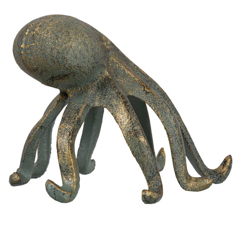 Cast Iron Octopus Figurine Phone/Tablet Holder - 5.9"L x 5.3"W x 4.8"H