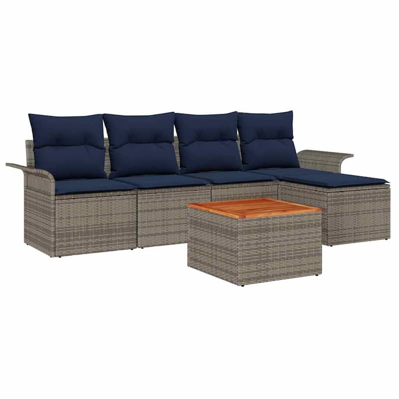 vidaXL 6 Piece Garden Sofa Set with Cushions - 98.8×24.4×27.2