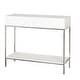 preview thumbnail 4 of 6, Simple Living White and Chrome Metal High Gloss Console Table