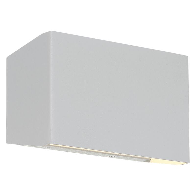 Amora Bi-Directional Wide Outdoor LED Wall Mount Light. - Satin