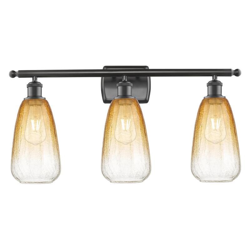 Innovations Lighting Endless Possibilities Ballston - Brookhaven Almond - 3 Light 26" Bath Vanity Light - Oil Rubbed Bronze/Amber