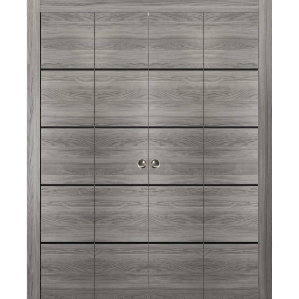 Double Bi-fold Doors Planum 0015 Ginger Ash with Sturdy Tracks