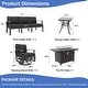 preview thumbnail 91 of 144, Aluminum Patio Outdoor Sectional Sofa Set with Fire Pit, Swivel Rocking Chairs and Ottomans