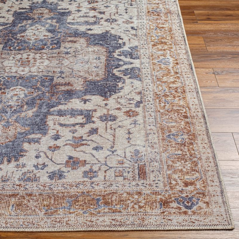 Livabliss Demaret Faded Classic Printed Washable Area Rug