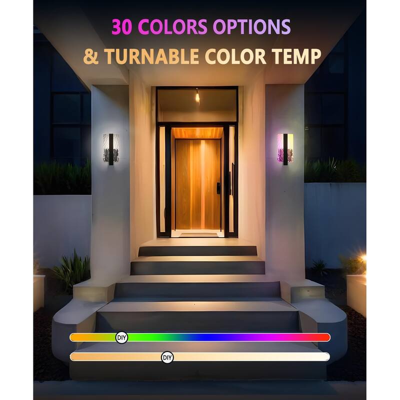 Modern Outdoor LED Wall Lights 2 Packs