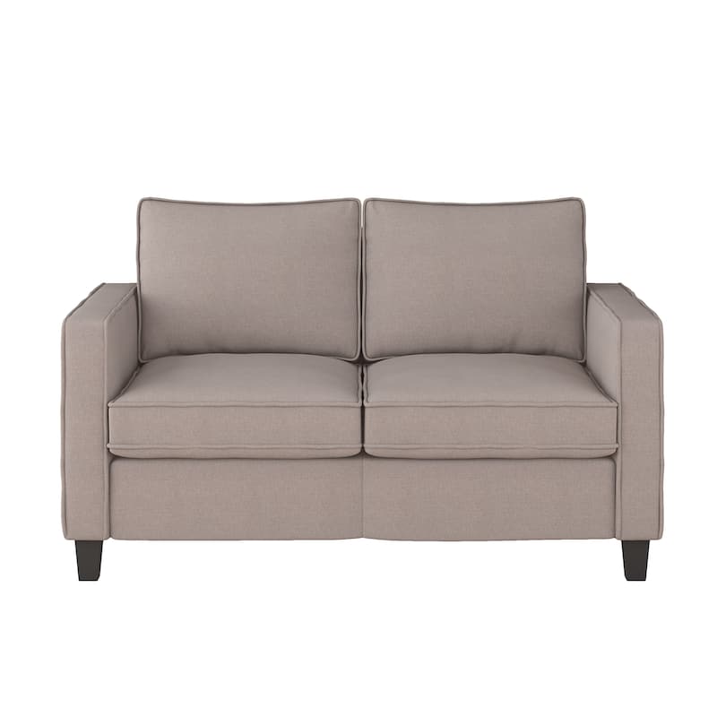 Georgia Upholstered 2 Seater Loveseat Sofa, Taupe