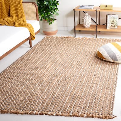 SAFAVIEH Handmade Natural Fiber Mikalah Farmhouse Fringe Jute Rug