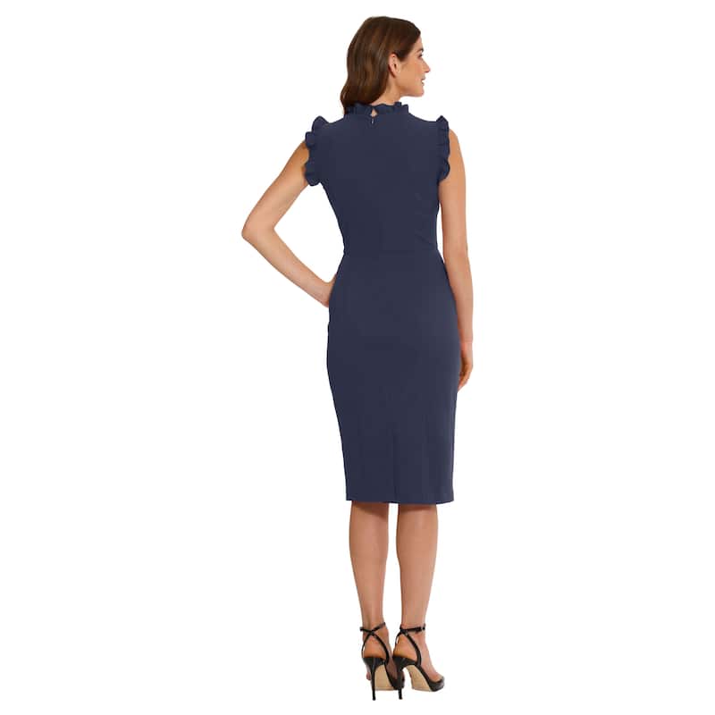 Maggy London Ruffle Sleeveless Sheath Dress
