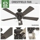 preview thumbnail 5 of 15, Hunter 52" Crestfield Ceiling Fan with 3-Light LED Light and Pull Chain - Farmhouse, Casual, Rustic