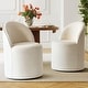 preview thumbnail 3 of 40, Linen Upholstered Dining Chair with Castors (Set of 2) Cream