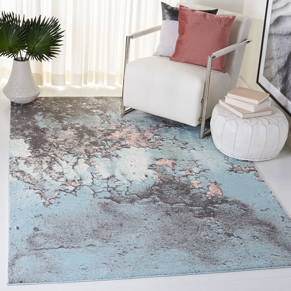 slide 2 of 43, SAFAVIEH Glacier Stephaine Modern Abstract Rug 10'6" x 14' - Blue/Pink