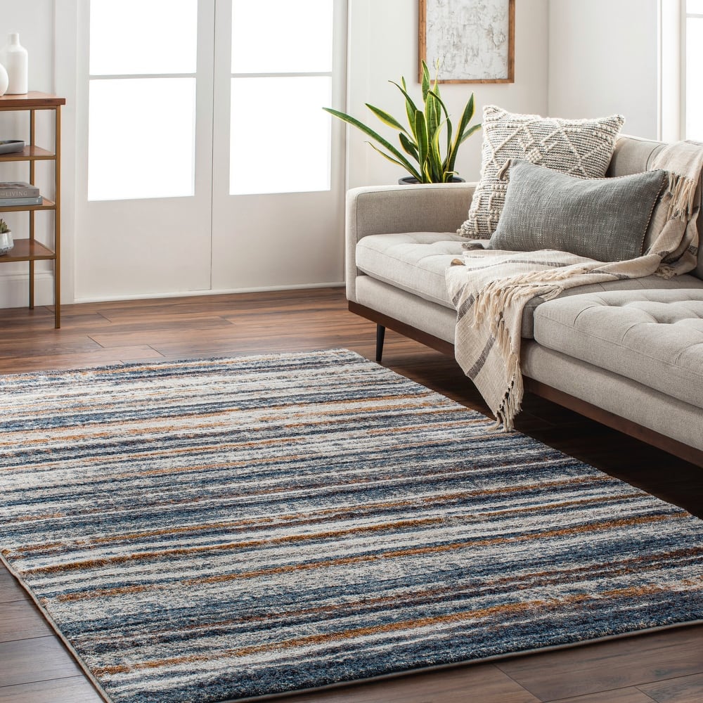 Corra Rustic Stripes Plush Area Rug