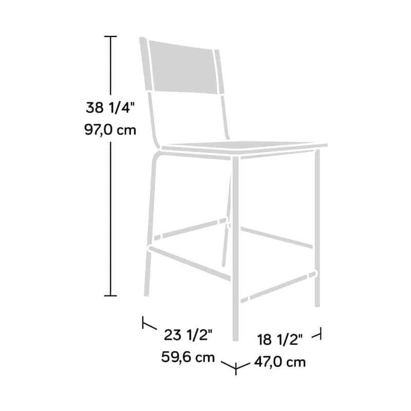 Wood Industrial Counter-Height Stool with Comfortable Seating, Black - 18.50" W x 23.47" D x 38.23" H