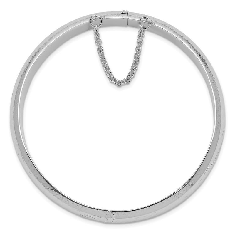 Curata 925 Sterling Silver 7.5" 10.25mm Wide Textured Hinged Bangle Bracelet