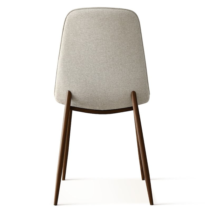Modern Solid Back Side Dining Chair Walnut leg(Set of 4)
