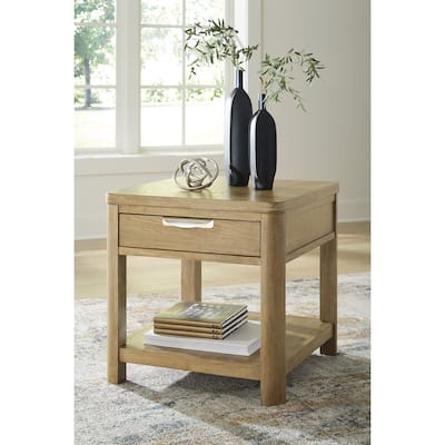 Signature Design by Ashley Rencott Brown End Table - 24"W x 26.13"D x 24"H