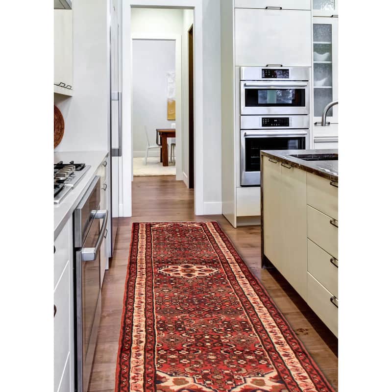 ECARPETGALLERY Hand-knotted Andelz Red Wool Rug - 2'6 x 9'6