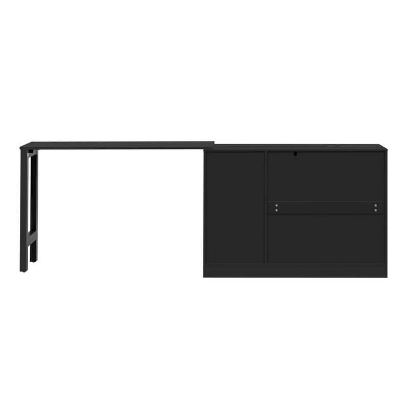 Multifunctional 89.7" Wooden Sideboard with Extendable Table and Storage for Living Room Organization