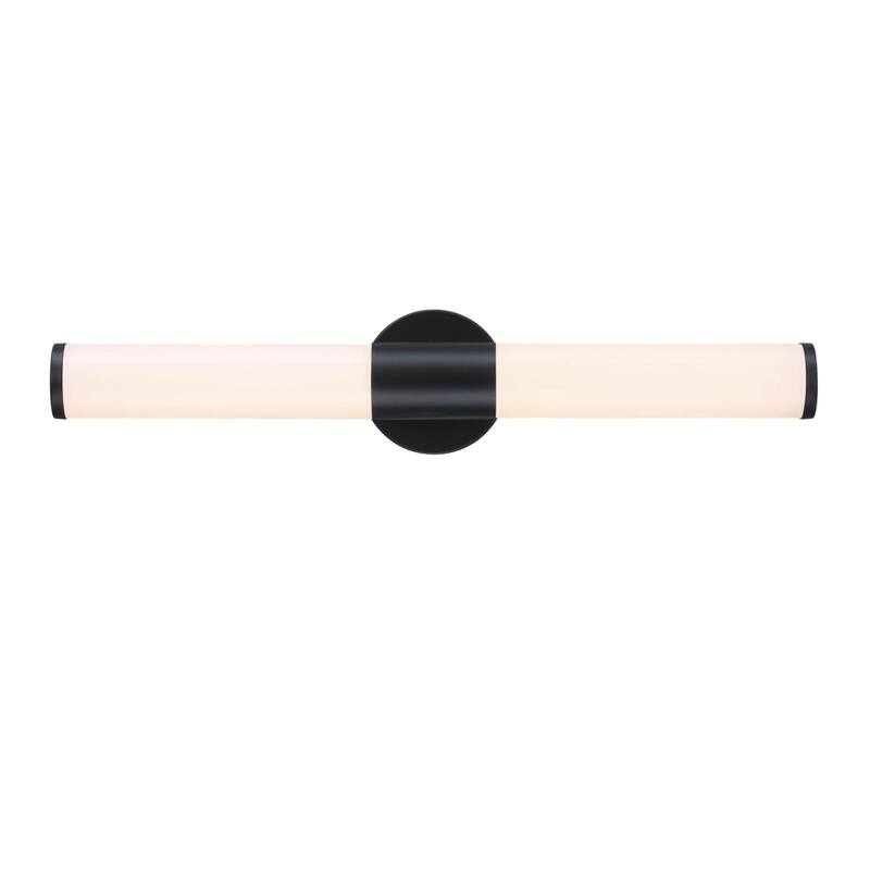Westinghouse Lighting Clarksboro LED Indoor Wall Fixture Selectable, Matte Black Finish, Frosted Acrylic Shade - 24-Inch