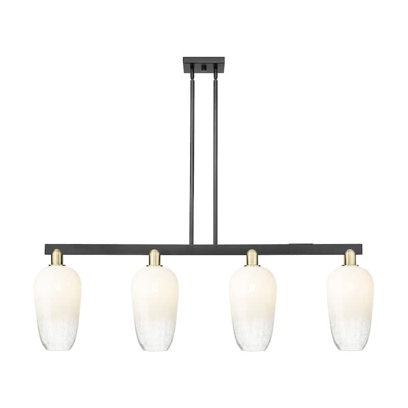 Innovations Lighting 716-4I-16-48 Brookhaven Flute Linear Brookhaven - Black Antique Brass / Opal
