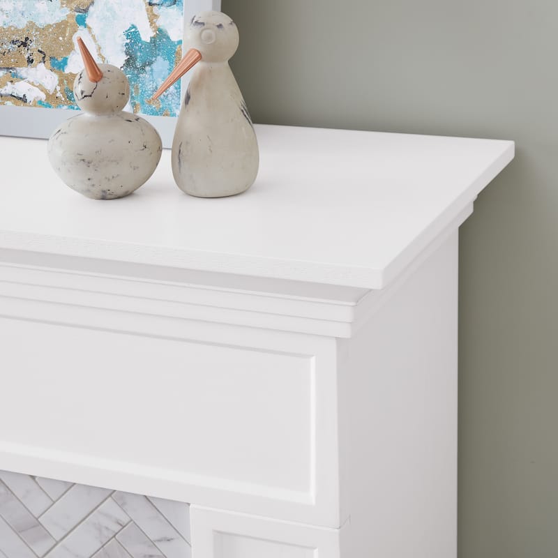SEI Furniture Torton Contemporary Color Changing Electric Fireplace with Marble Tiled Mantel