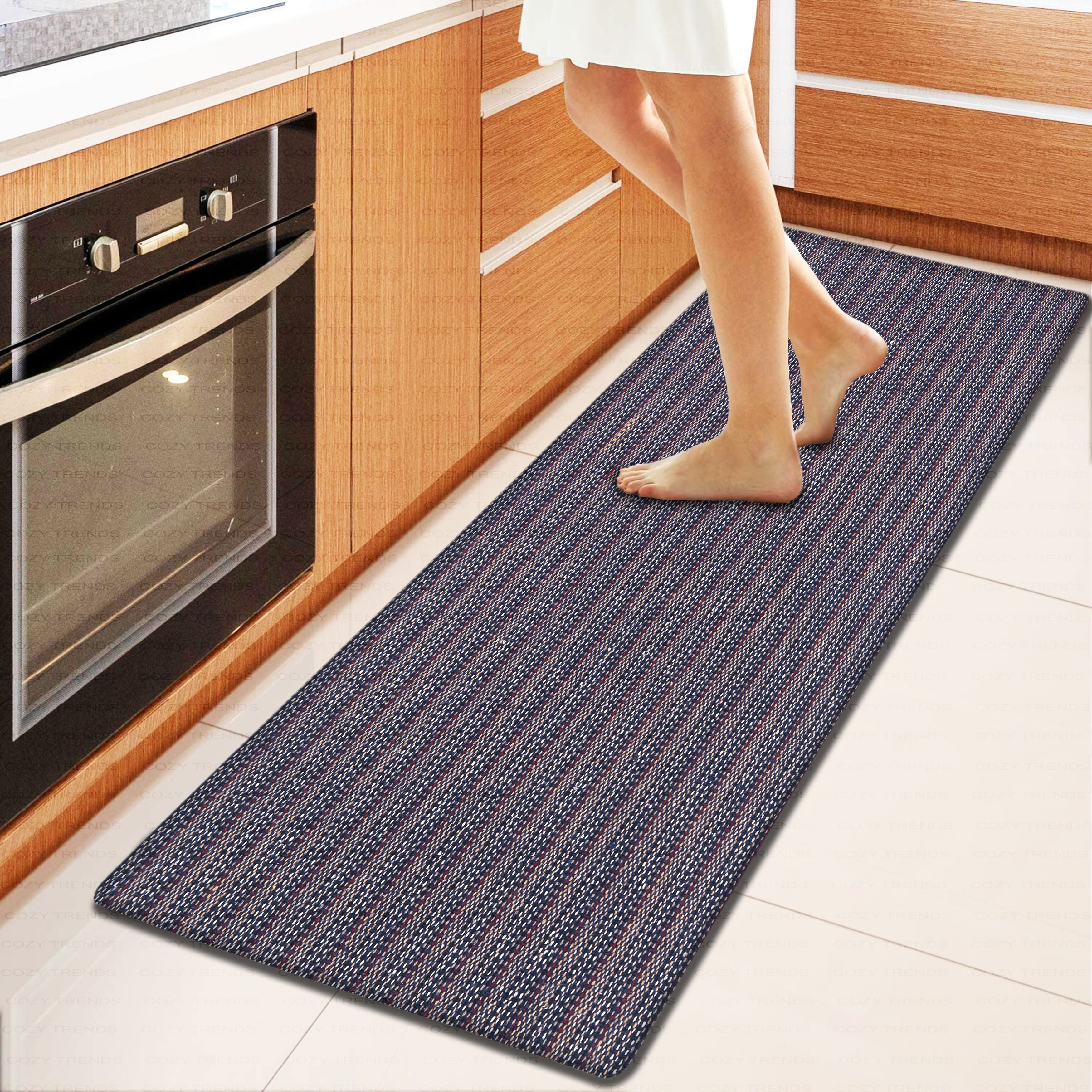 ANTI FATIGUE Cotton Hand Woven  Kitchen/Floor  Mat 18" x 30" With Foam Backing 