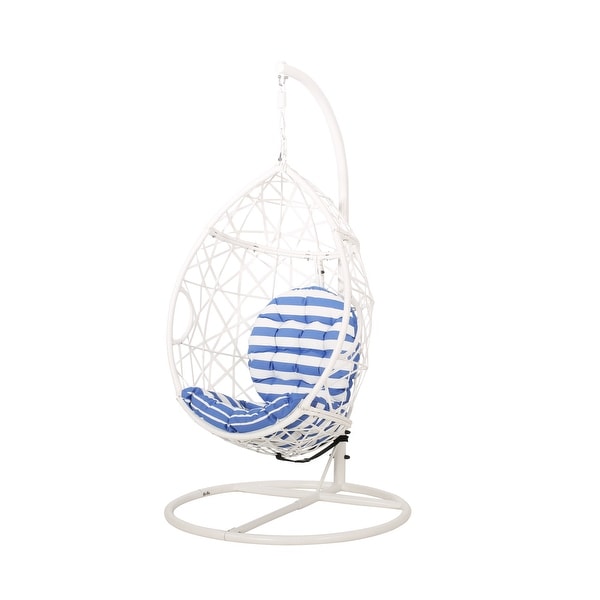 Cayuse Outdoor Wicker Hanging Tear Drop Chair by Christopher Knight Home. Opens flyout.