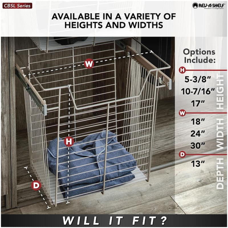 Rev-A-Shelf Sidelines 18" Wide x 10" High Pull Out Basket