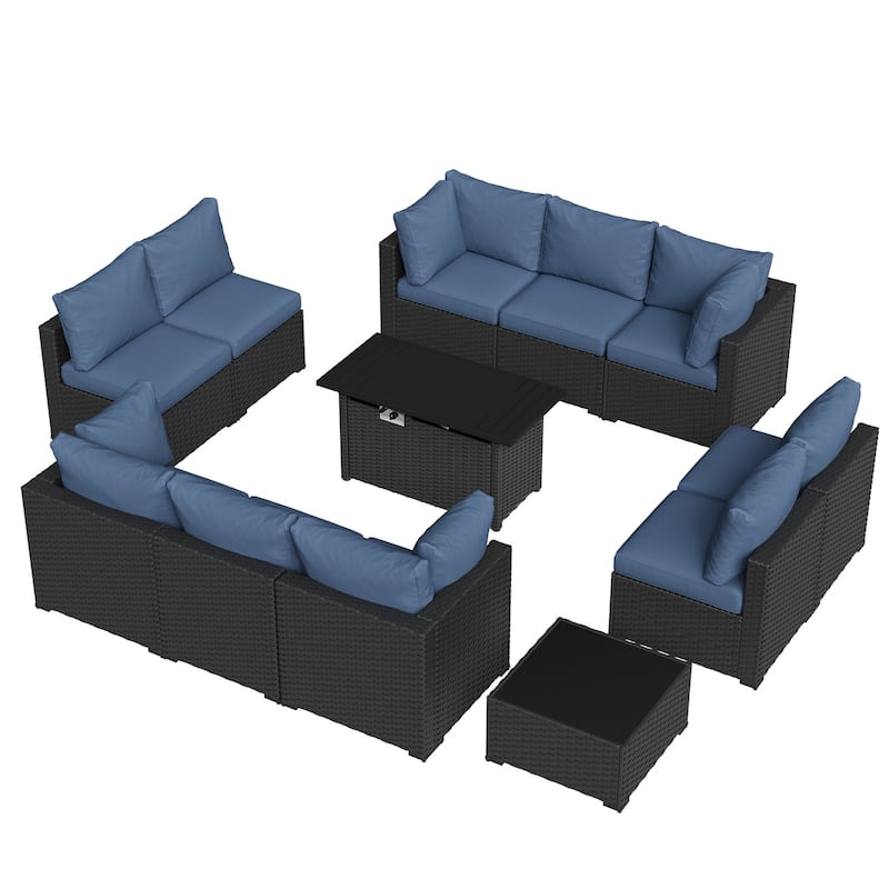 Wicker Rattan Patio Sectional Sofa Set