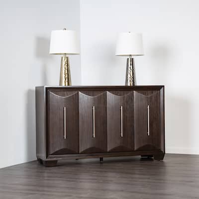 Furniture of America Chase Modern 60-inch Solid Wood 4-Door Dining Server with Internal Drawers and Shelves