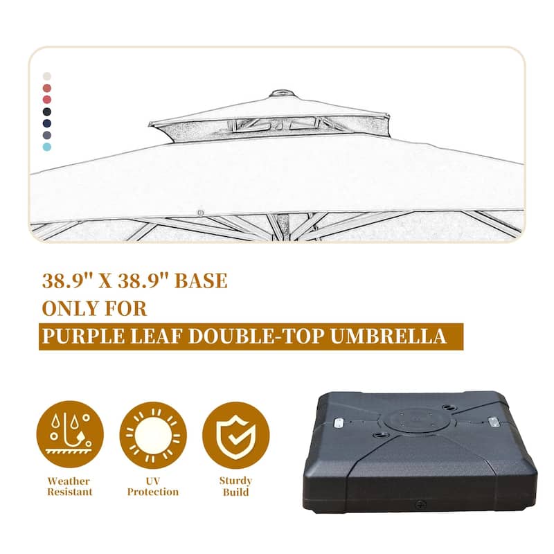 PURPLE LEAF 38.9" Square Sand/Water Filled Patio Umbrella Base