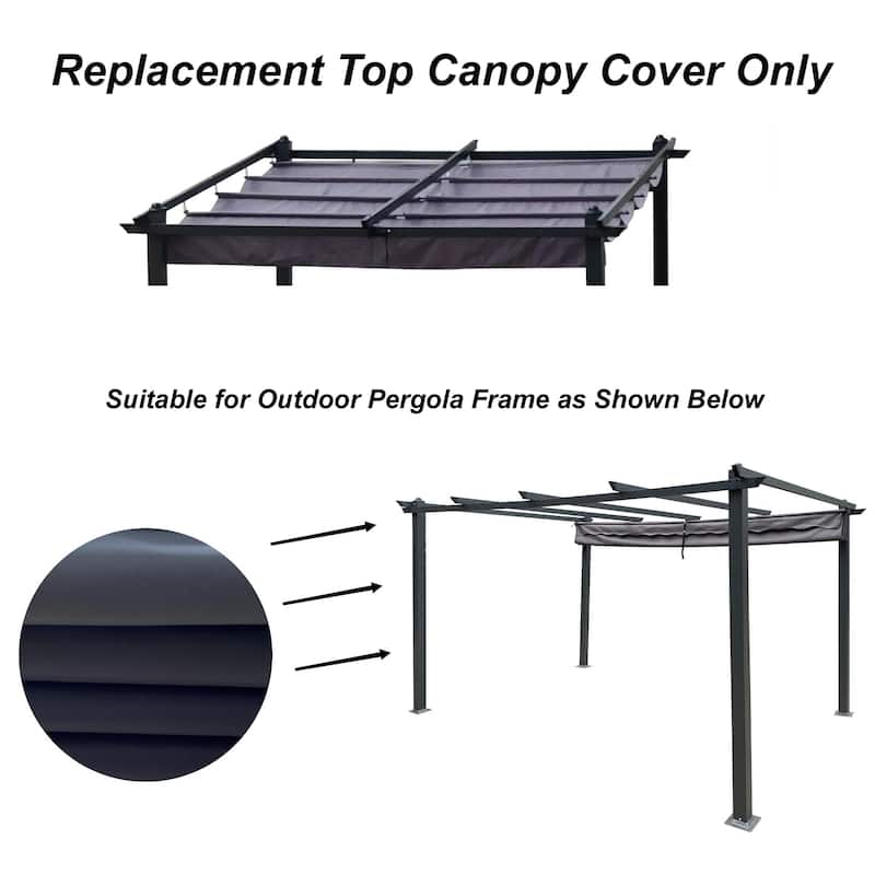 Replacement Polyester Canopy Top Cover for Outdoor Patio Retractable Pergola Sun-Shelter