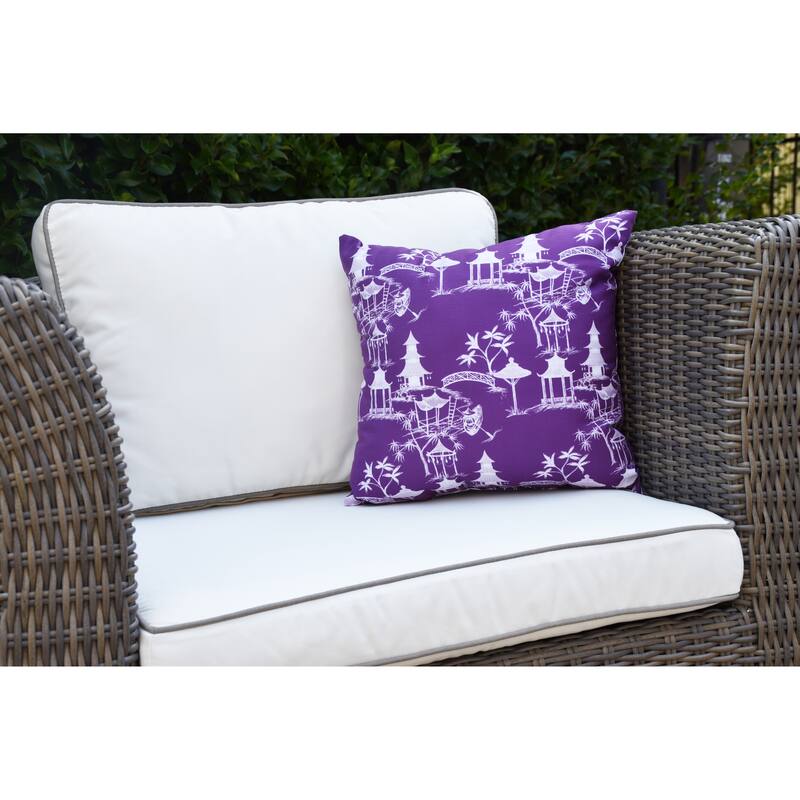 20 x 20 Inch Chinapezka Floral Print Outdoor Pillow
