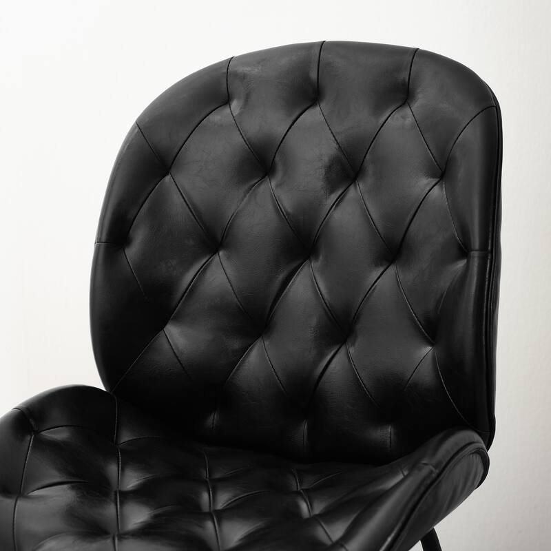 Art Leon Mid-Century Tufted Style Dining Chair in Beetle Shape Design