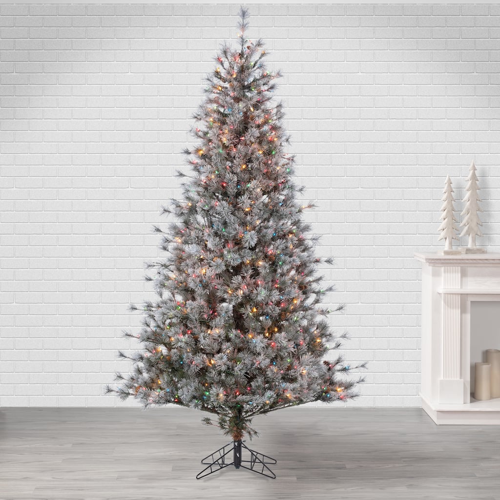 7.5 ft. Pre Lit Clear UL Lightly Flocked Hard Needle Scotch Pine