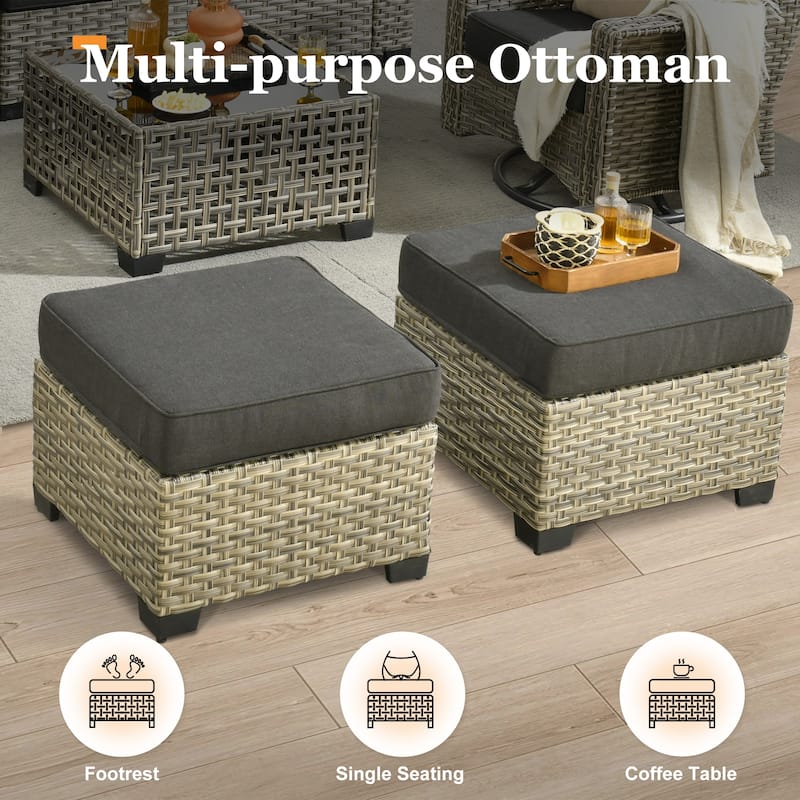 XIZZI 8-piece Patio Furniture Outdoor Rattan Conversation Set