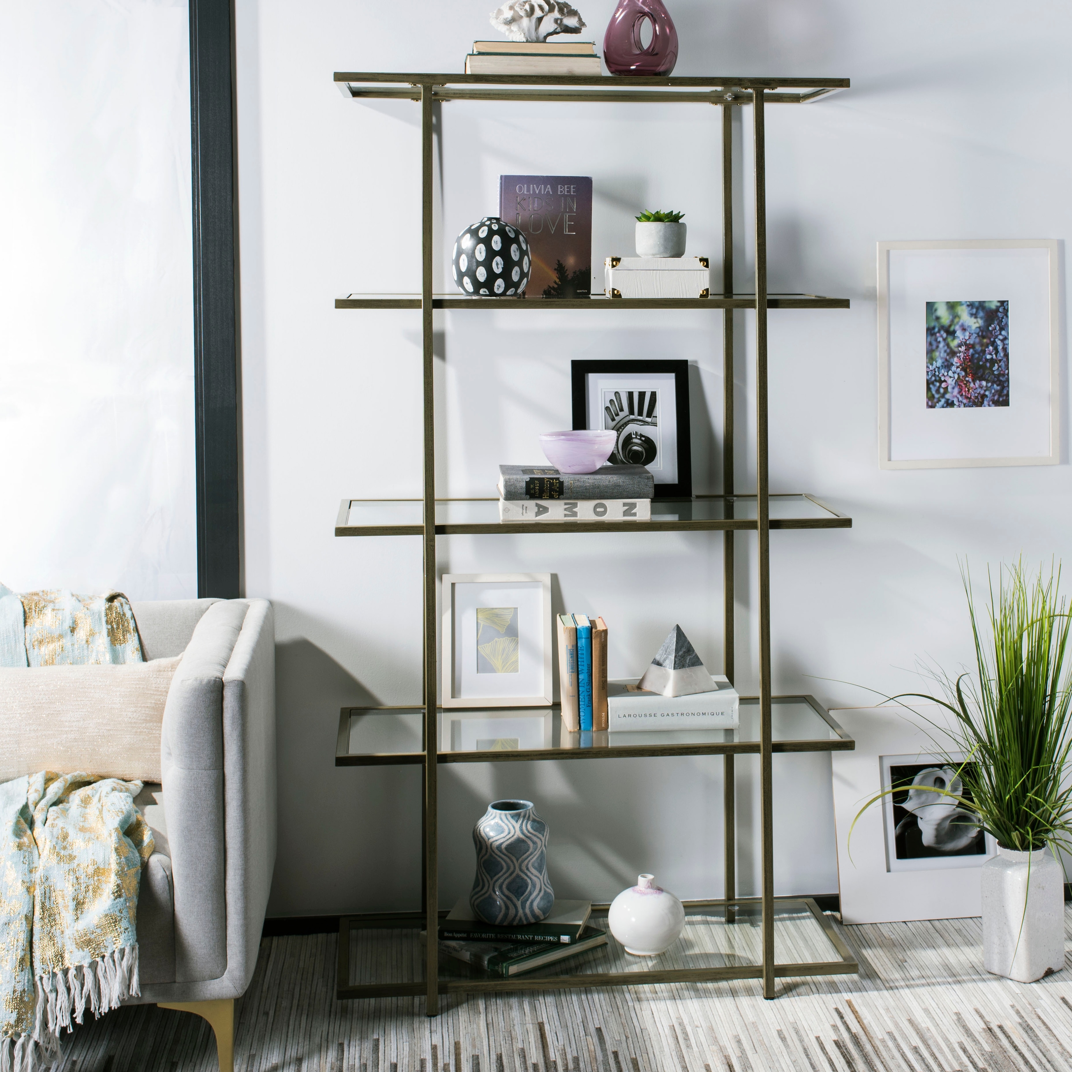 Silver hotsell etagere bookcase