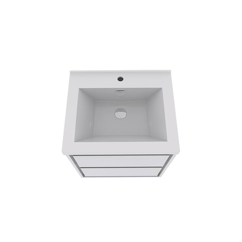 Sage 30“ wall mounted bathroom vanity with single basin acrylic top