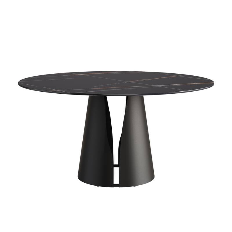 59" Round Dining Table Modern Kitchen Slate Table Marble Dining Table